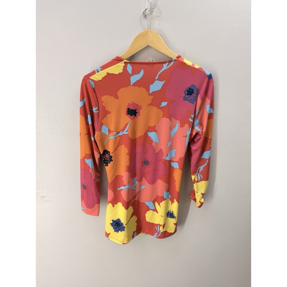 Anne Klein Women's Floral Print Wrap Top Size M - Picture 4 of 13